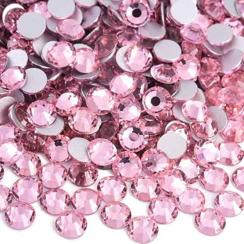 Image of 1440Pieces SS10 /2.7-2.9mm Flat Back Crystal Rhinestones Round Gems for Nail Art,Lt.Pink