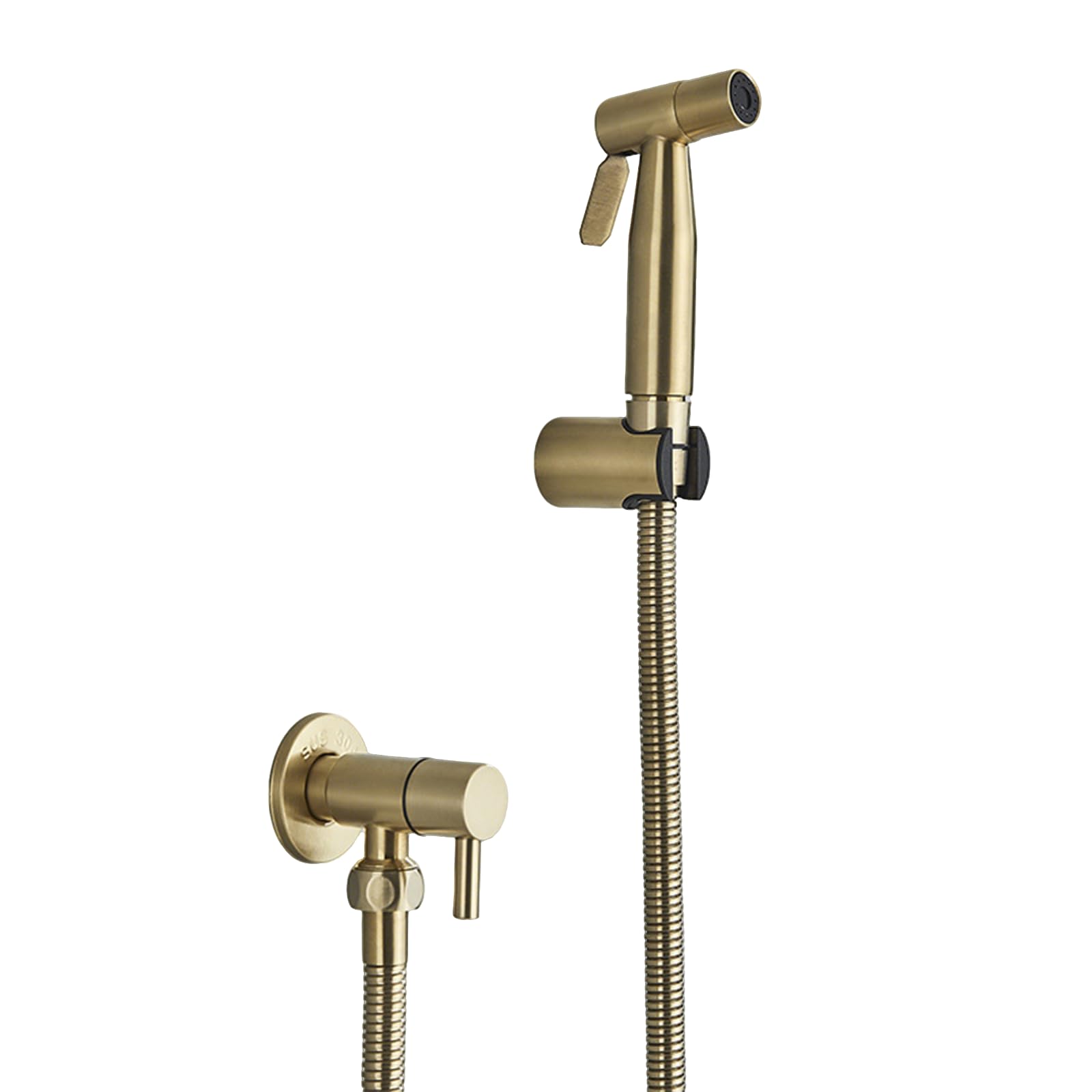Grifo Portatil para Wc Kit Acero Inoxidable Juego de Ducha de Mano de Bidé para Higiene Personal,Oro Cepillado