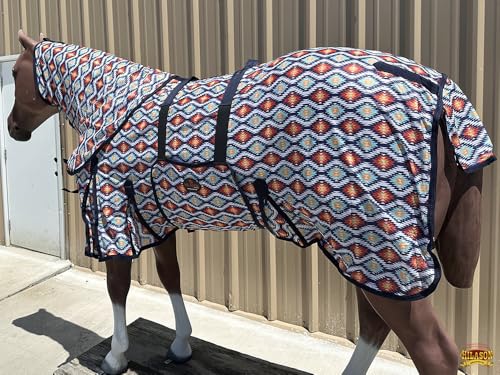 Image of HILASON Horse Fly Sheet UV Protect Breathable Mesh Bug Mosquito Spring | Summer Horse Rug | Fly Rug