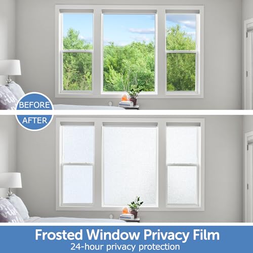 Hidbea SV01060200 Frosted Window Privacy Film - Non Adhesive Static Cling Glass Stickers Sun Uv Blocking Heat Control Door Covering Decals For Home Office thumb #1