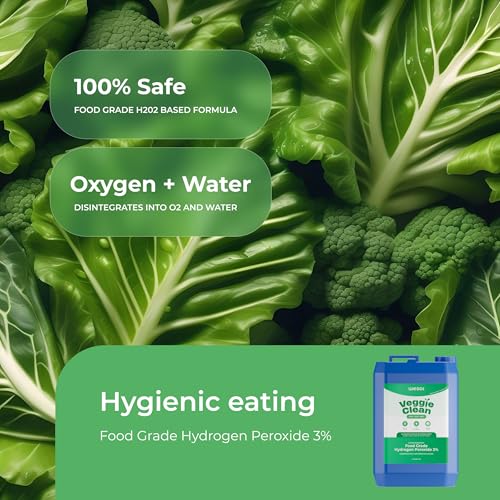Image of Wesol Vegetable Wash Liquid Hydrogen Peroxide 3% w /w Food Grade 5L Multi-Use Disinfectant | Kills 99.9% Germs & Viruses | Best For Cleaning, General Disinfection, Food production units