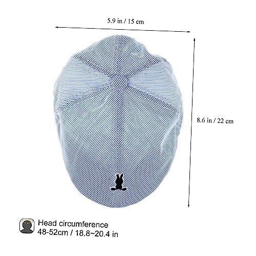 Striated Rabbit Beret Hat for Adorable Bunny Design Comfortable Breathable for Daily Wear Festivals Fits Ages for Boys Blue2