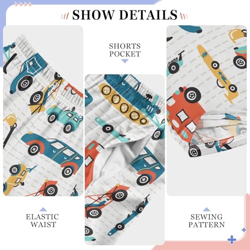 ZZXXB Transportation Car Boys Long Pants Soft Trousers Elastic Waist Kids Lounge Bottoms with Pockets S-XL4