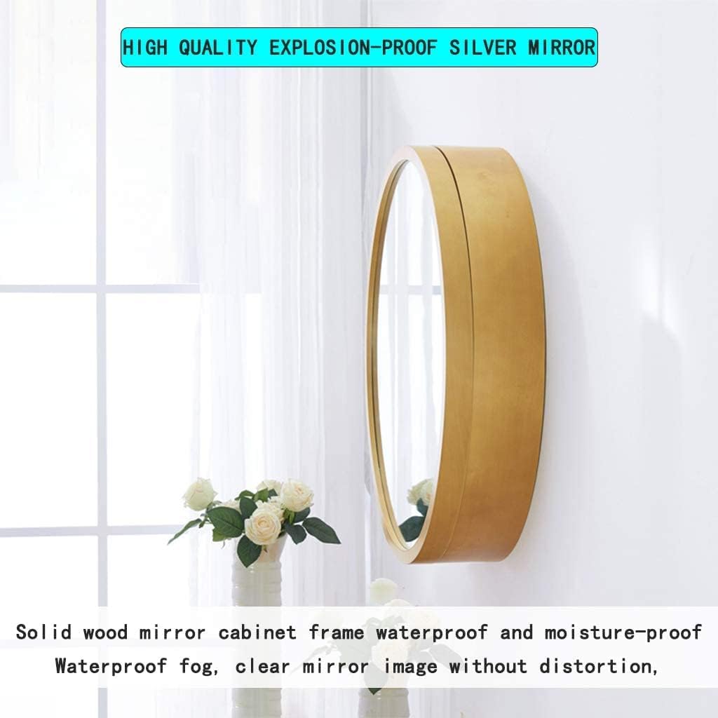Bathroom Mirror Round Cabinet Round Mirror Cabinet Bathroom Wood,Cosmetic with Mirror Cabinet Cabinet 2 in 1,Fashion and Simplicity, Unique Style, Handmade,Walnut Color,24in (Walnut Color 20