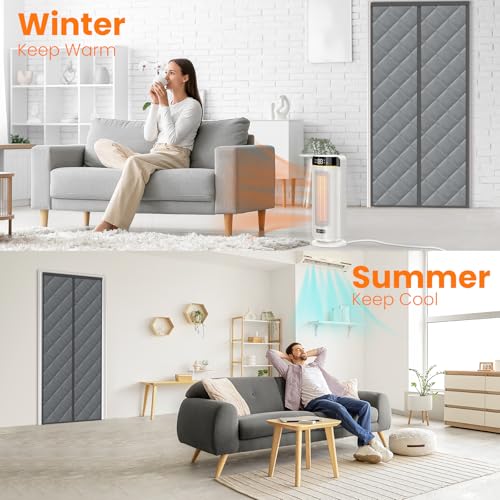 MYCARBON Wärmeschutzvorhang Tür, 80x210cm Magnet Thermo Türvorhang – Ansicht 3