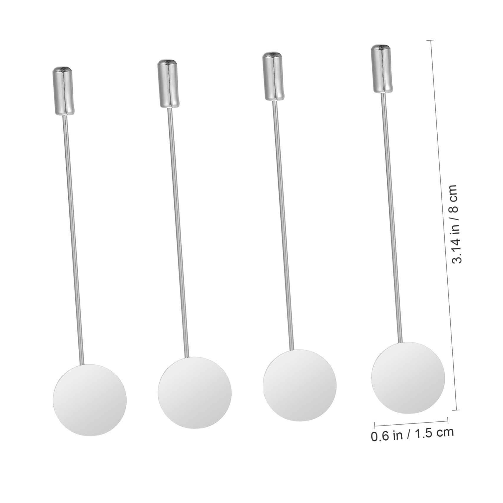 Ciieeo 150piezas Accesorios De Joyería Diy Alfileres De Seguridad Bandeja Redonda Broches Creativos Para Manualidades y Decoración Plata