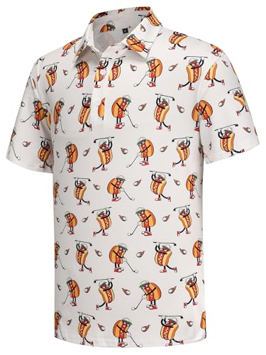Mens Golf Polo Shirts Funny Golf Shirts for Men Crazy Polo Shirts Short Sleeve Fun Polos