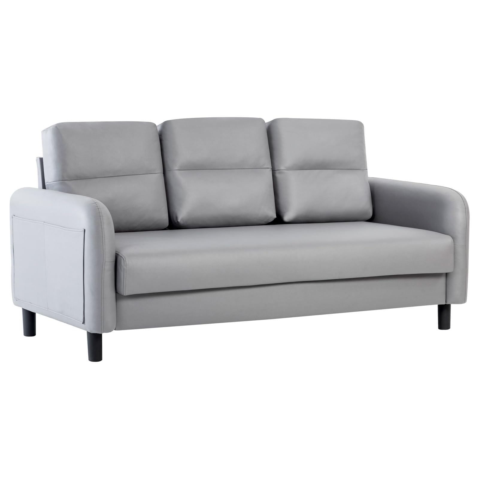 3 Seater Sofa, Modern Faux Leather Sofa Couch Upholstered Sofa Settee