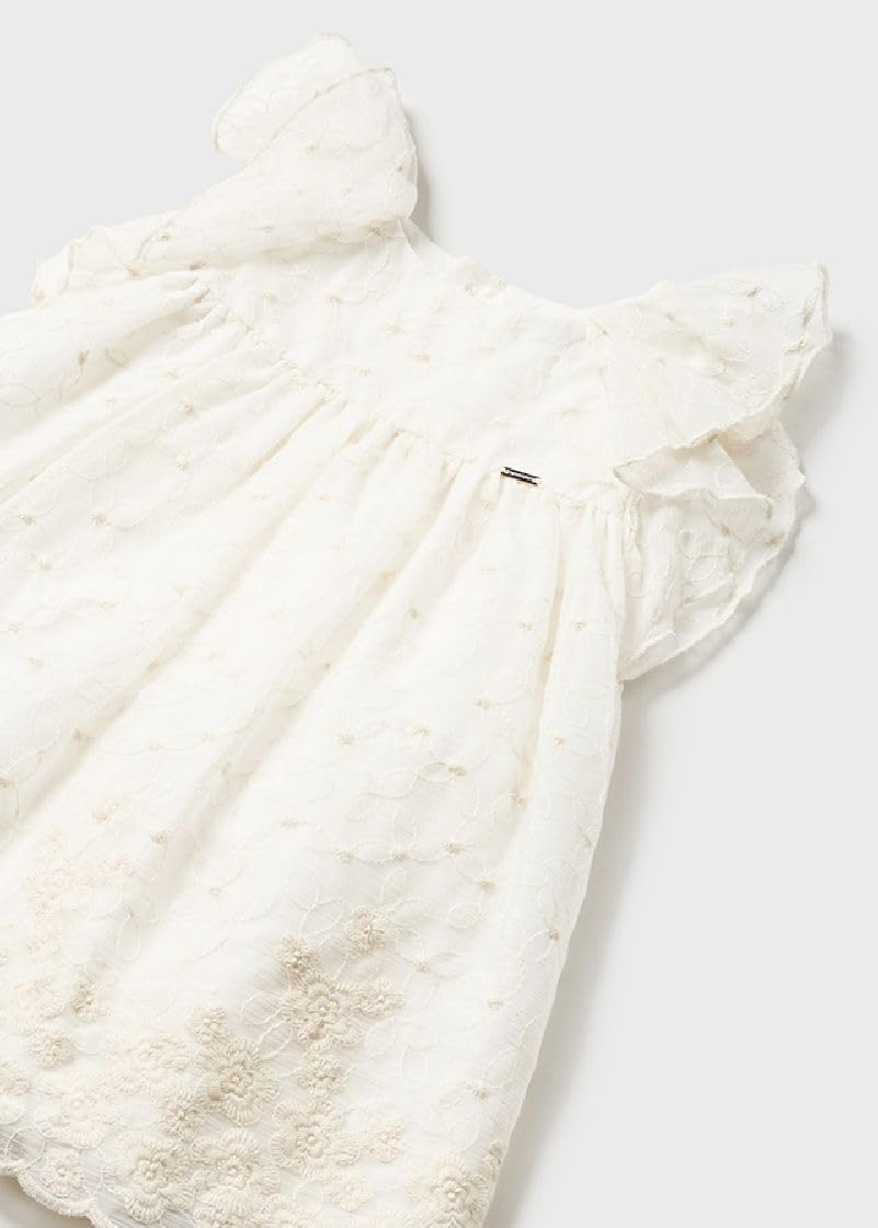 Mayoral Baby Mädchen Taufkleid festlich Bestickt cremefarben, Größe:92, Farbe:Creme