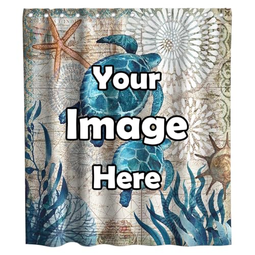 TOPCARPENTER Custom Shower Curtain for Bathroom - Personalized Fabric Shower Curtains with Photos,Customized Printed Shower Curtain Set with Hooks (48in*72in)