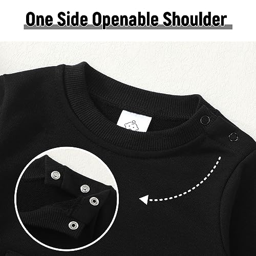 OPAWO Baby Sweatshirt Romper Onesie Newborn Girl Boy Bubble Romper Infant Crewneck Oversized Sweater Bodysuit Clothes Outfits2