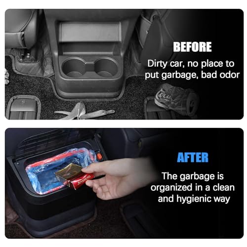 Image of PACEWALKER for Toyota Sienna Car Trash Can Modification Waterproof in- Trash can Row Cup Holder Design for Toyota Sienna 2021-2025 Accessories Brown