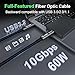 Fiber Optic USB C Cable(33ft), Active Optical USB C to USB C Cord Compatible with Webcams, Screens, VR/AR, Cameras, Computer, Projectors etc