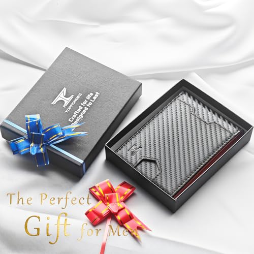 RFID Wallet for Men with Money Clip-Slim Front Pocket Design Ridge Men's Wallet Thin Card Holder holds 11 Cards and Cash ID Window includes Gift Box(Black Orange)2