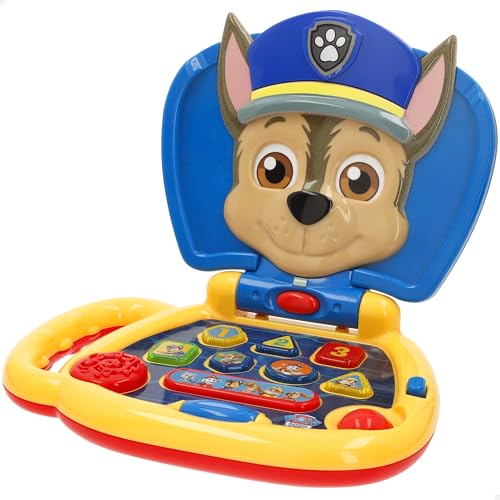 ColorBaby Paw Patrol Chase Mi erster Computer mit dynamischen Tasten, interaktiver Computer, integrierter Tragegriff, interaktives Spielzeug in Englisch, Spiele für Kinder + 6 Monate (39133)