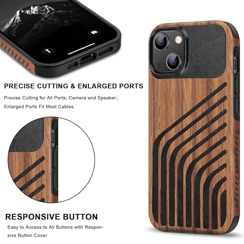 Coque iPhone 15 TENDLIN en bois - Accessoire style de vie urbain et nature - 5