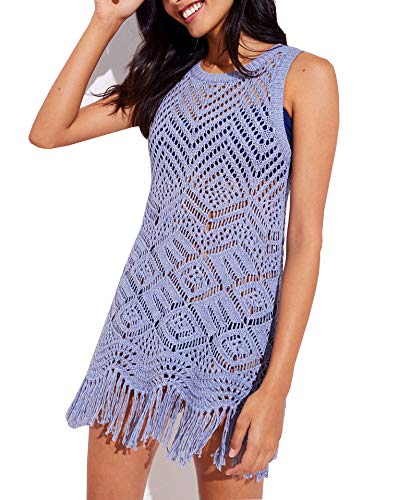 Wander Ago Beach Club Perspective Cover Shirt Bikini Cover-up Net Purple Tassles