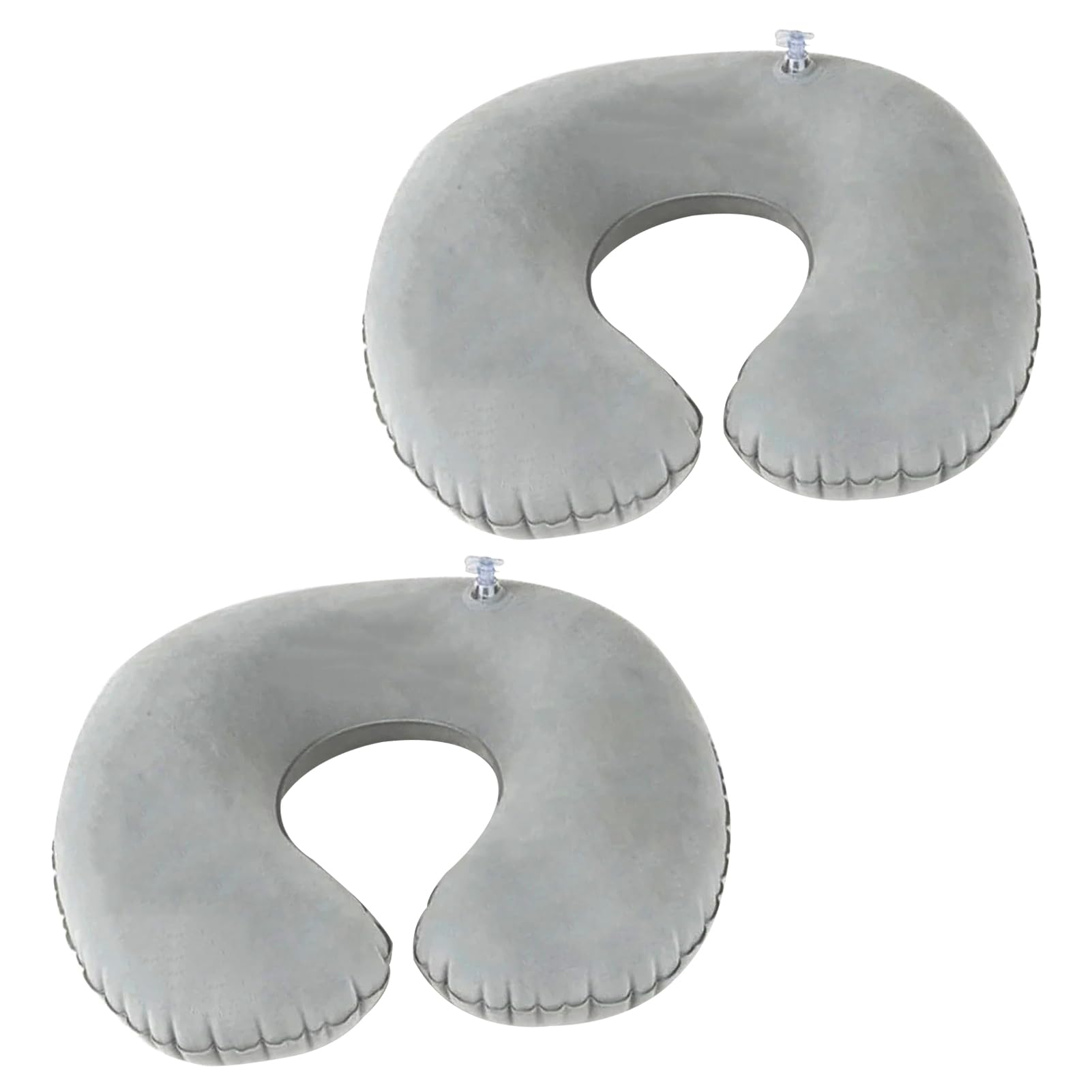 Dewfigs ㅤ 2 Piezas Almohada de Viaje Inflable, Inflable de Cuello para Viaje Ergonómica Lavable, Portátiles Plegable U-Shape Ajustable para Máximo Confort en Avión, Tren, Coche Ideal para Relajación Cervical