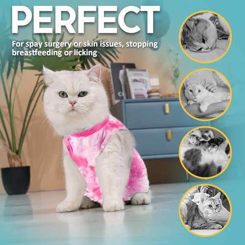 image for Avont Cat Recovery Suit - Kitten Onesie for Cats After Surgery, Cone o