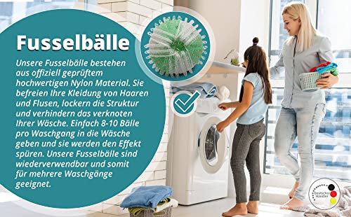 DreamX® 8 Fusselbälle für die Waschmaschine - Tierhaarentferner Waschmaschine, Fusselfänger, Wäscheball entfernt Haare - Flusenkugeln- Tierhaarfänger, Hundehaare Waschmaschine, Staubfänger Mint