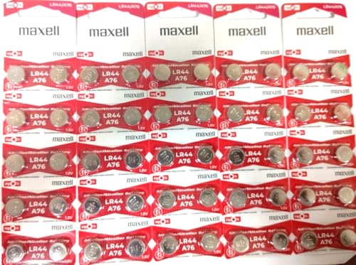 50Pack Maxell Pilas botón LR44 AG13 357 nuevo