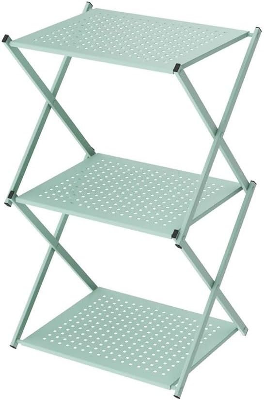 Multi Tiered Plant Stand Indoor Outdoor Iron Folding Storage Rack Flower Rack Balcony Simple Potted Plant Storage Rack Plant Rack Corner Outdoor Plant Stand(L:46.5CMX40CMX79CM)