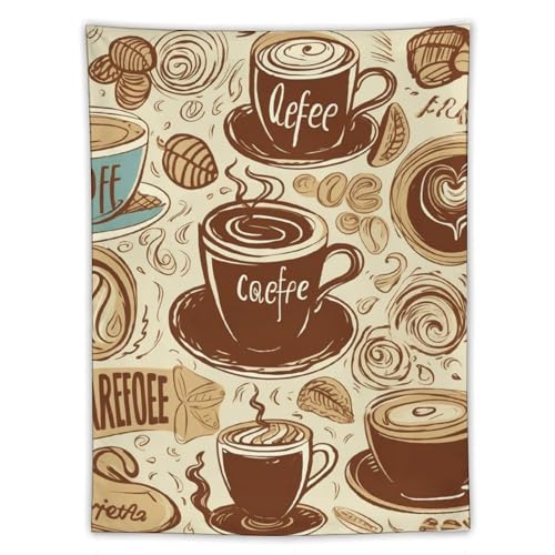 Tapisserie murale café 152x203 cm déco verticale