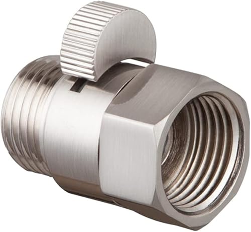 Kabter Válvula de cierre de ducha G12 pulgadas de latón con palanca de manija, regulador de flujo de flujo de agua, níquel cepillado