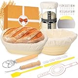 BBWELL Banneton pour Pain,Kit Levain 12 Pièces,Kit Boulangerie avec 2 Corbeille a Pain en ...
