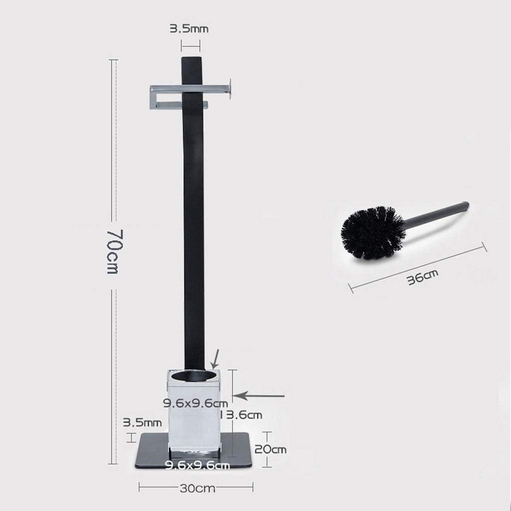 Free Standing Toilet Paper Roll Holder for Bathroom Storage,with Toilet Brush and Holder, 3in1 Bathroom Organizer Stand, Black