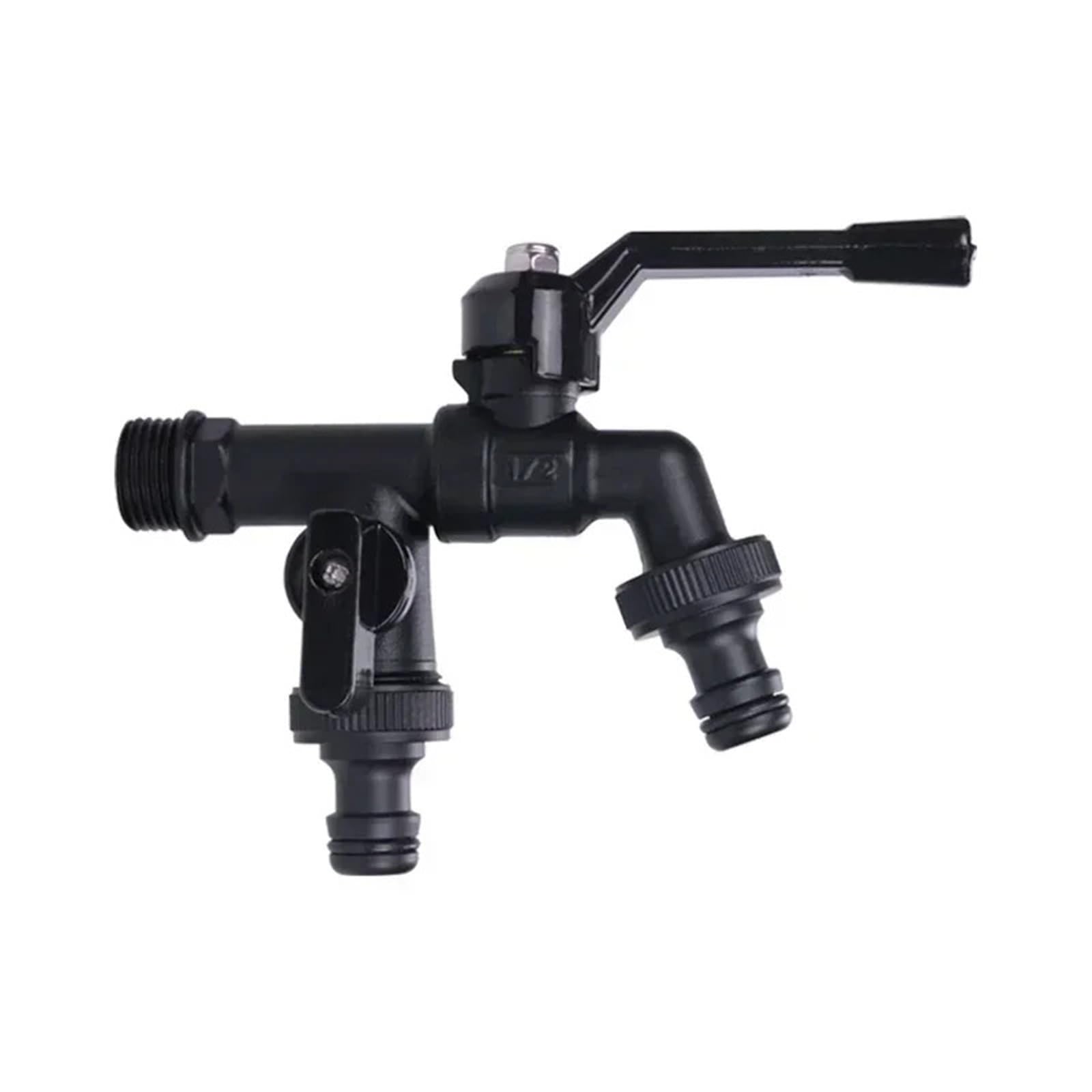 Outside Tap Outdoor Garden Brass Water Faucet Tap Anti-Freeze Bibcocks with Hose Connector Dual Outlet for Washing Machine(Color 03)