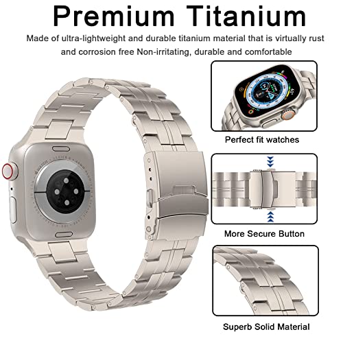 Miimall Titanium Strap for Apple Watch Ultra 2/Ultra 49mm, Series 10 46mm, Series 9/8/7 45mm, Series SE/6/5/4 44mm - Image 3
