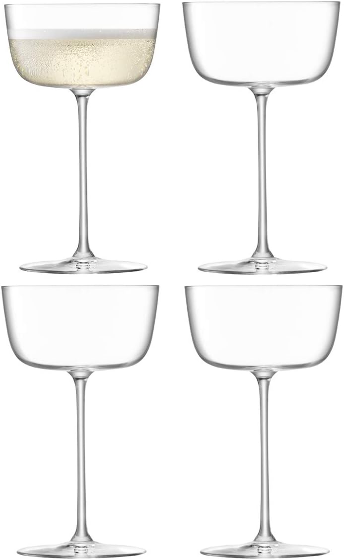 Borough Cocktail Saucer 240 ml Clear | Set of 4 | Dishwasher Safe | BG07