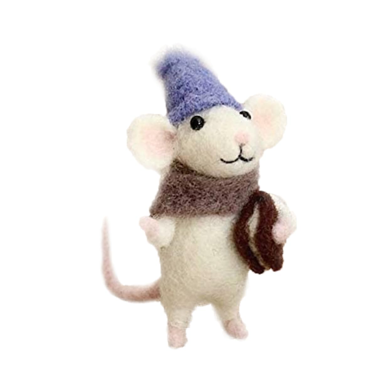 TOPoflyNeedle Felting Starter Kits, Mice Needle Felting Starter Kit Unfinished Wool Felt Mouse Craft Kit for Beginner DIY Craft, Mice Wool Felting Supplies