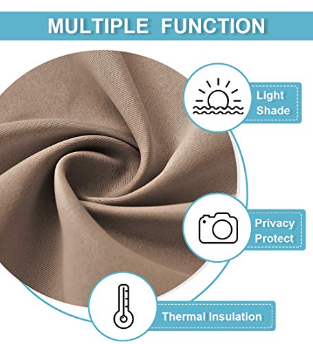RYB HOME Sightlight Door Window Curtains, Privacy Window Curtains Thermal Insulate Covering for Patio/Glass/Front Door, 12 inch x 69 inches, Mocha, 1 Panel