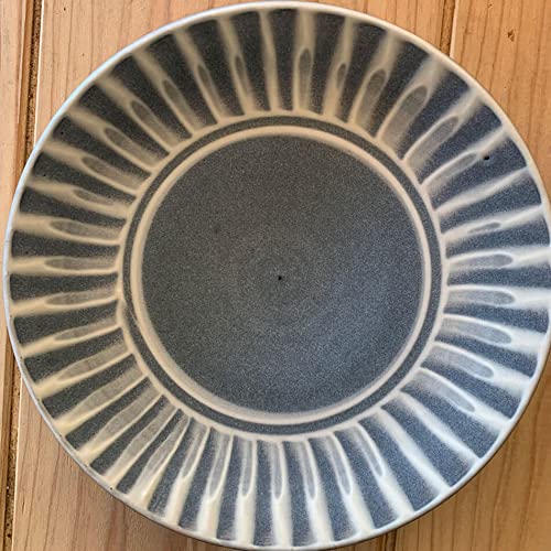 小石原焼 小石原焼き 5寸皿 飛び鉋 刷毛目 グレー 鬼丸豊喜窯 陶器 皿 (刷毛目)
