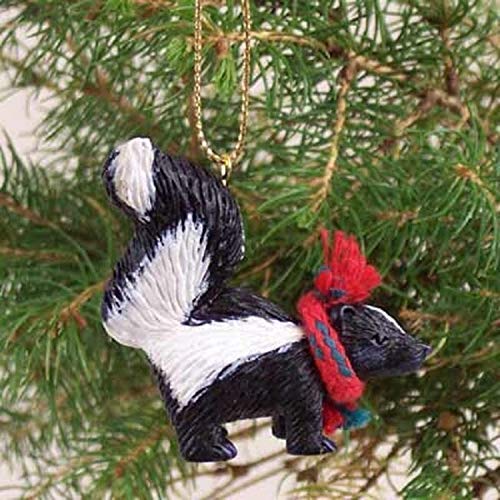 Skunk Tiny Miniature One Christmas Ornament - Delightful!