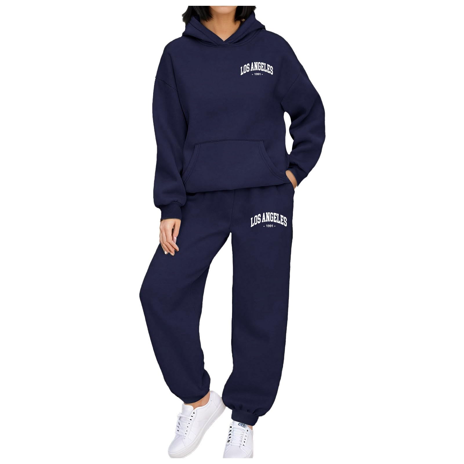 Ensemble sport femme 2 pièces sweat a capuche et pantalon droit - 5