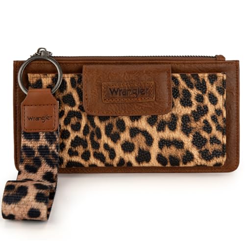Image of Montana West X Wrangler Wallet for Women Ladies Female Card Cases & Money Organizers Wristlet with Wallet Large Clutch with Coin Purse Smooth Zipper and Rfid Lining