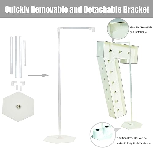 Miniatura 5 de LANGXUN 40inch Gold Large Led Light Up Numbers 5 for 5th 50th Birthday Decor, With Hot Glue Gun and Bracket, Marquee light up Numbers Party Wedding