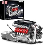 Mould King 10203 V8 Engine Building Blocks Sets, V8 Engine Model kit That Run, Build Your Own STEM Building Kit, Physical Science Experiment Model, Best STEM Toy Gifts for 14+/Adult(1169+PCS)