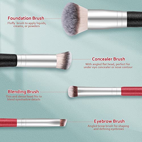 START MAKERS Makeup Brushes Dual-ended Foundation Brush - START MAKERS 2-in-1 Concealer Brush Face Eyebrow Eyeshadow Brush for Liquid, Powder, Buffing, Blending, Contouring Foundation Make Up Brushes(2Pcs)