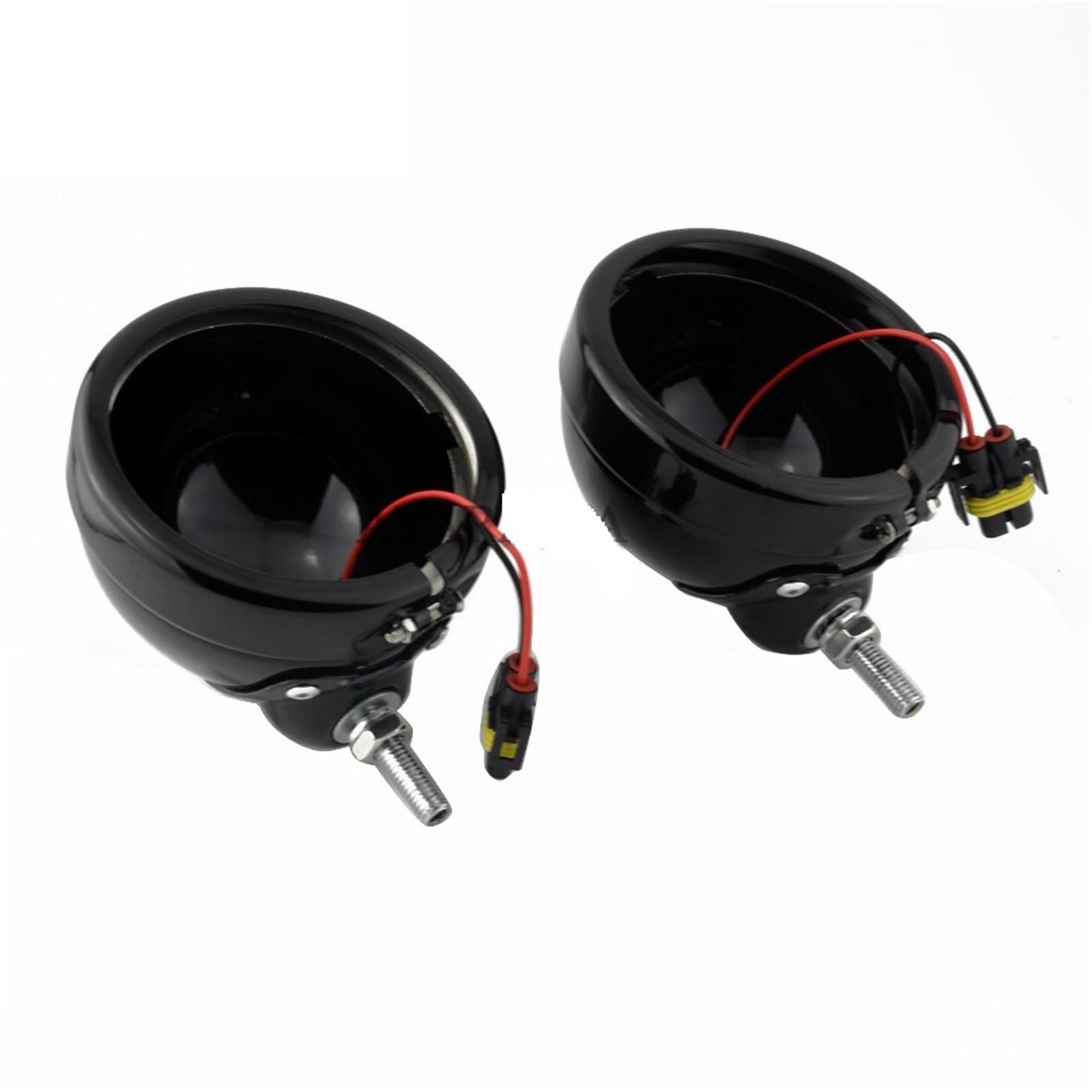 Fari supplementari moto Alloggiamento faro motocicletta Gruppo luce fendinebbia Adatto per Harley per Road per King per Electra Glide FLHXS(Black)