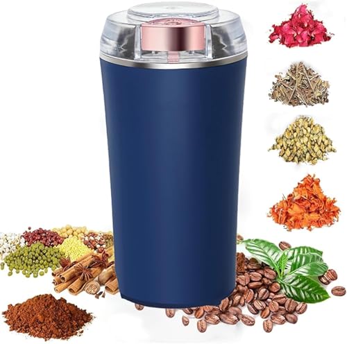 Image of Mini Mixer Grinder Portable Small Coffee Grinder Mini Mixer Grinder Small Size Portable Grinder Stainless Steel Silver