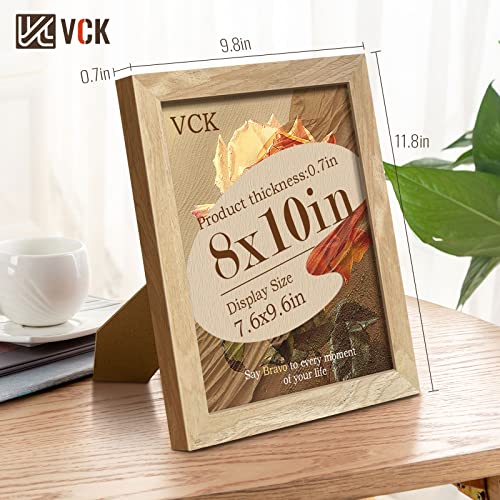 Vck 8X10 Picture Frame Set Of 3, Natural Solid Wood Beige Photo Frame, Exclusive Wood Grain, Table Display Or Wall Hanging #TOP1