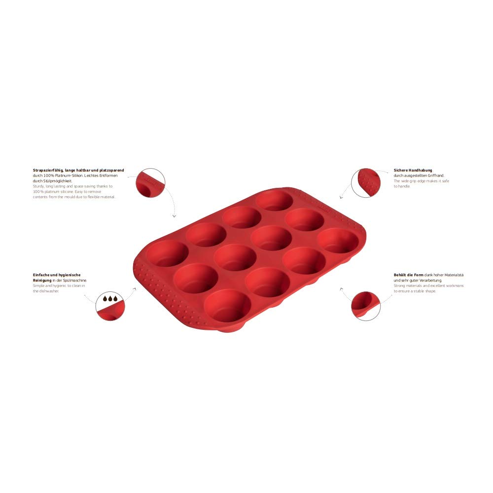 Redfly Silikon-Muffinform 2-teilig – Je 12 Tassen, Antihaft, Hitzebeständig (-40°C Bis 230°C)