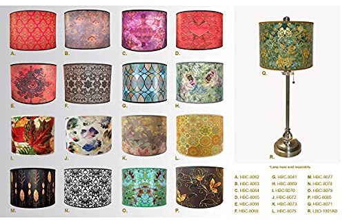 Image of Royal Designs, Inc. Trendy Decorative Handmade Lamp Shade, Made in USA, 12in, HBC-8071-12-2, Golden Poppy - 2 Pk