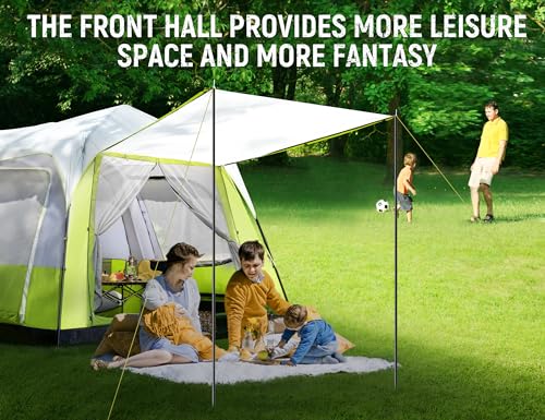 810-Person-Camping-Tent-Pop-Up-Family-Tent-for-Instant-Easy-Setup-Spacious-Interior-Includes-Rainfly-Room-Divider-Carry-Bag-Backpacking-Tents-for-Camping-Hiking-Sleepovers