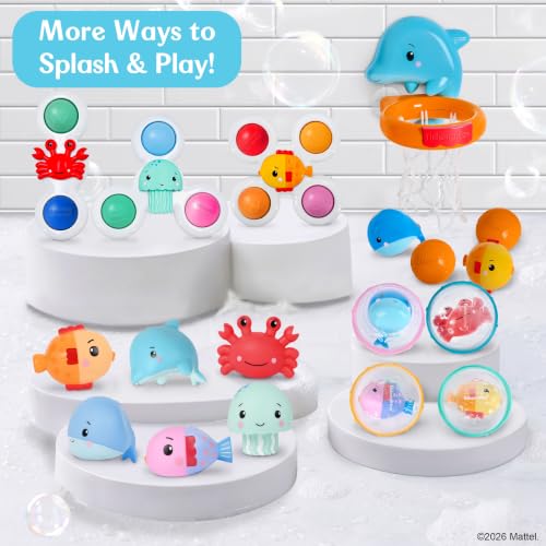 Fisher-Price™ Sensory Rattle Set, 4-Piece Baby Bath & Activity Toy Balls with Ocean Animals, Easy Grasp Rattles for Babies & Toddlers 6M+ - image 6