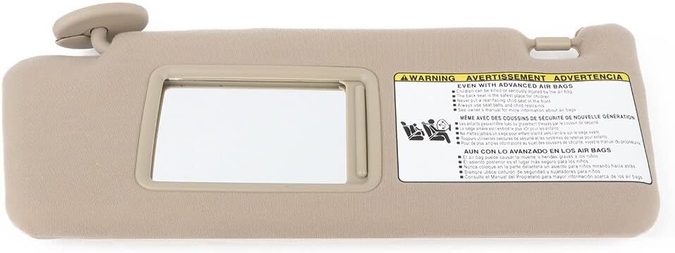 SCITOO Beige Left Driver Side Sun Visor Compatible for Toyota for Tacoma 2005-2014, Car Sun Visor Without Sunroof Without Lights Replacement 74320-04180-E1, 74320-04181-E1, 74320-AD060-E0